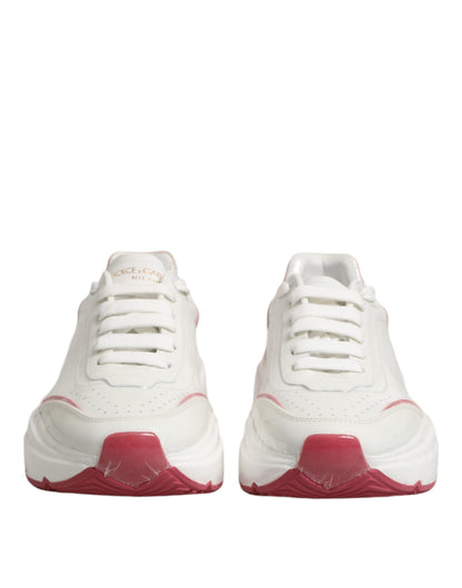 Dolce &amp; Gabbana White Pink Daymaster Low Top Sneakers Shoes