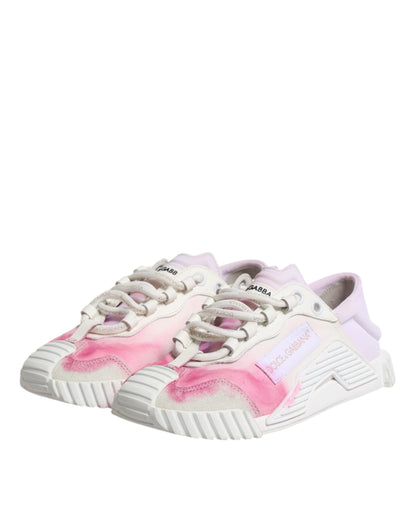 Dolce &amp; Gabbana White NS1 Lace Up Low Top Sneakers Shoes