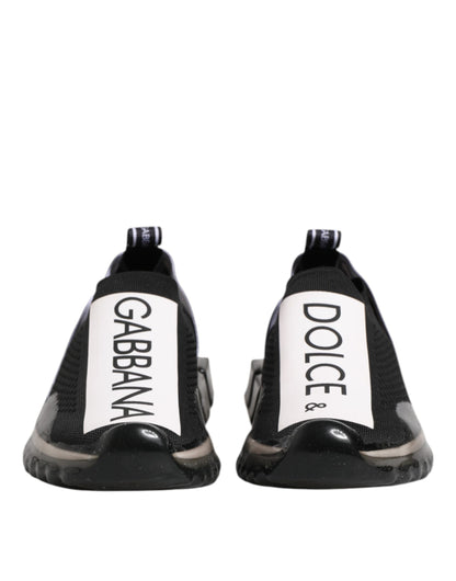 Dolce &amp; Gabbana Black Sorrento Slip On Low Top Sneakers Shoes