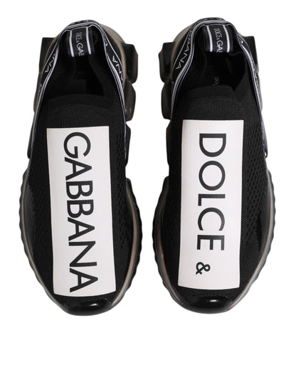 Dolce &amp; Gabbana Black Sorrento Slip On Low Top Sneakers Shoes