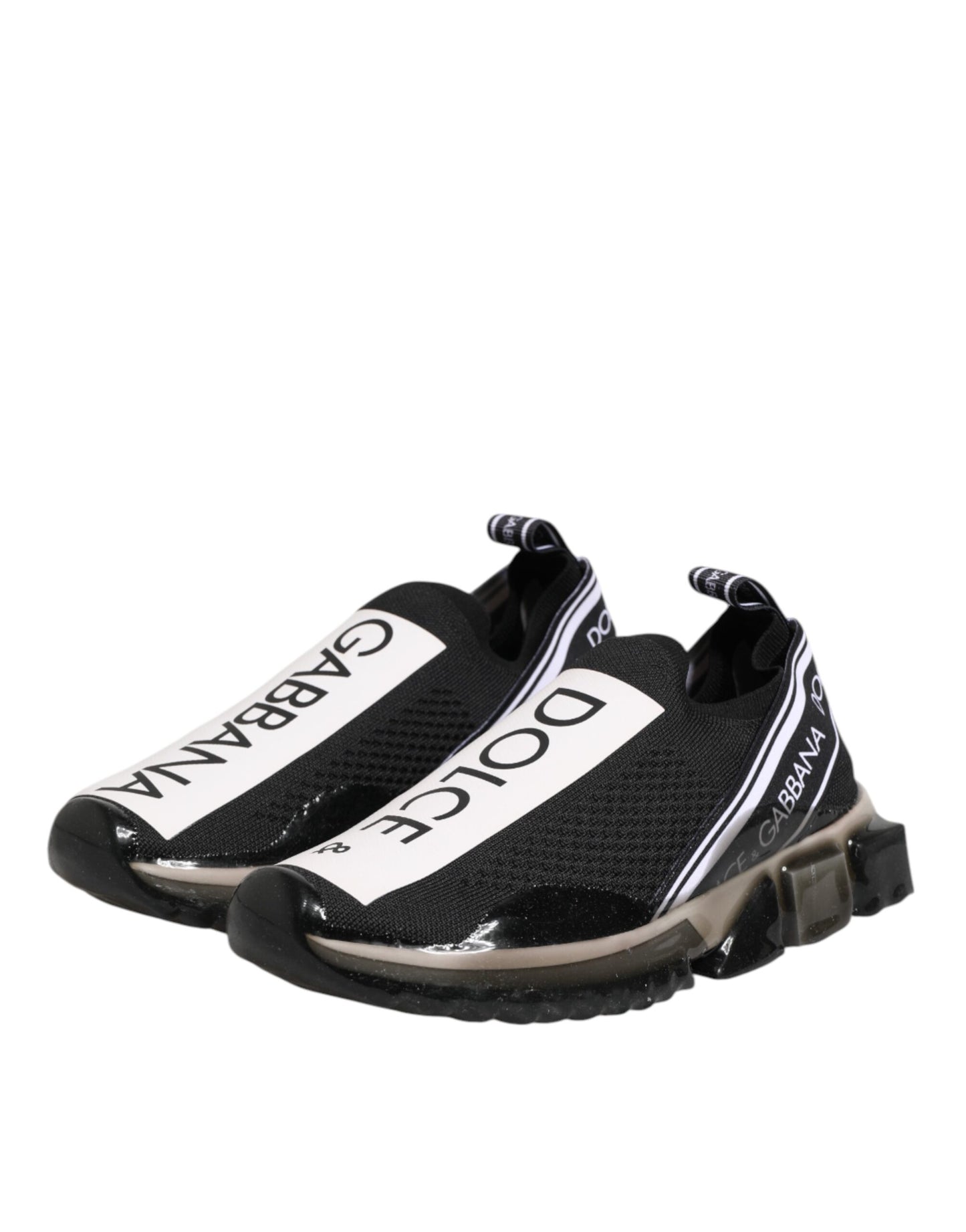Dolce &amp; Gabbana Black Sorrento Slip On Low Top Sneakers Shoes