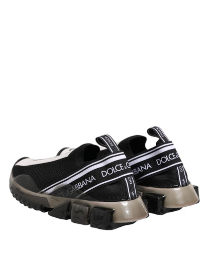 Dolce &amp; Gabbana Black Sorrento Slip On Low Top Sneakers Shoes