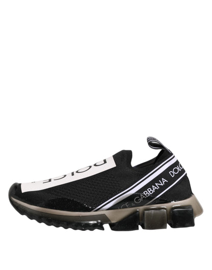 Dolce &amp; Gabbana Black Sorrento Slip On Low Top Sneakers Shoes
