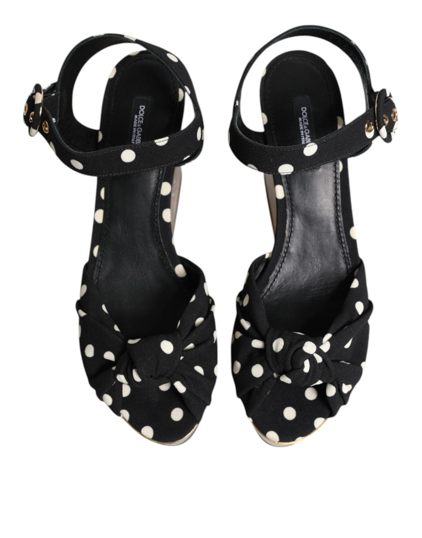 Dolce &amp; Gabbana Multicolor Fish Polka Dot Wedge Sandals Shoes