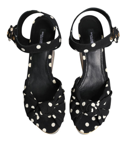 Dolce &amp; Gabbana Multicolor Fish Polka Dot Wedge Sandals Shoes