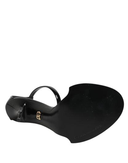 Dolce &amp; Gabbana Black KEIRA Pearl Embellished Sandals Shoes