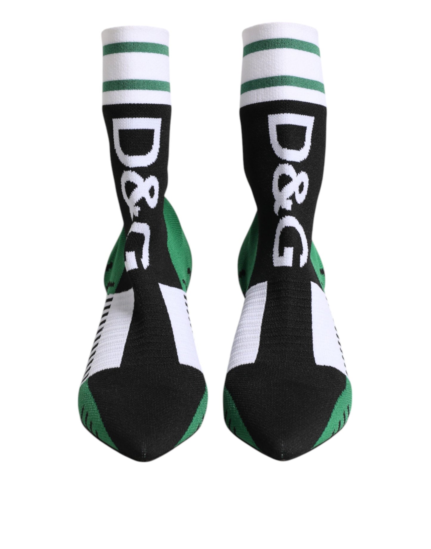 Dolce &amp; Gabbana Green Stretch Sock Style Ankle Boots Shoes