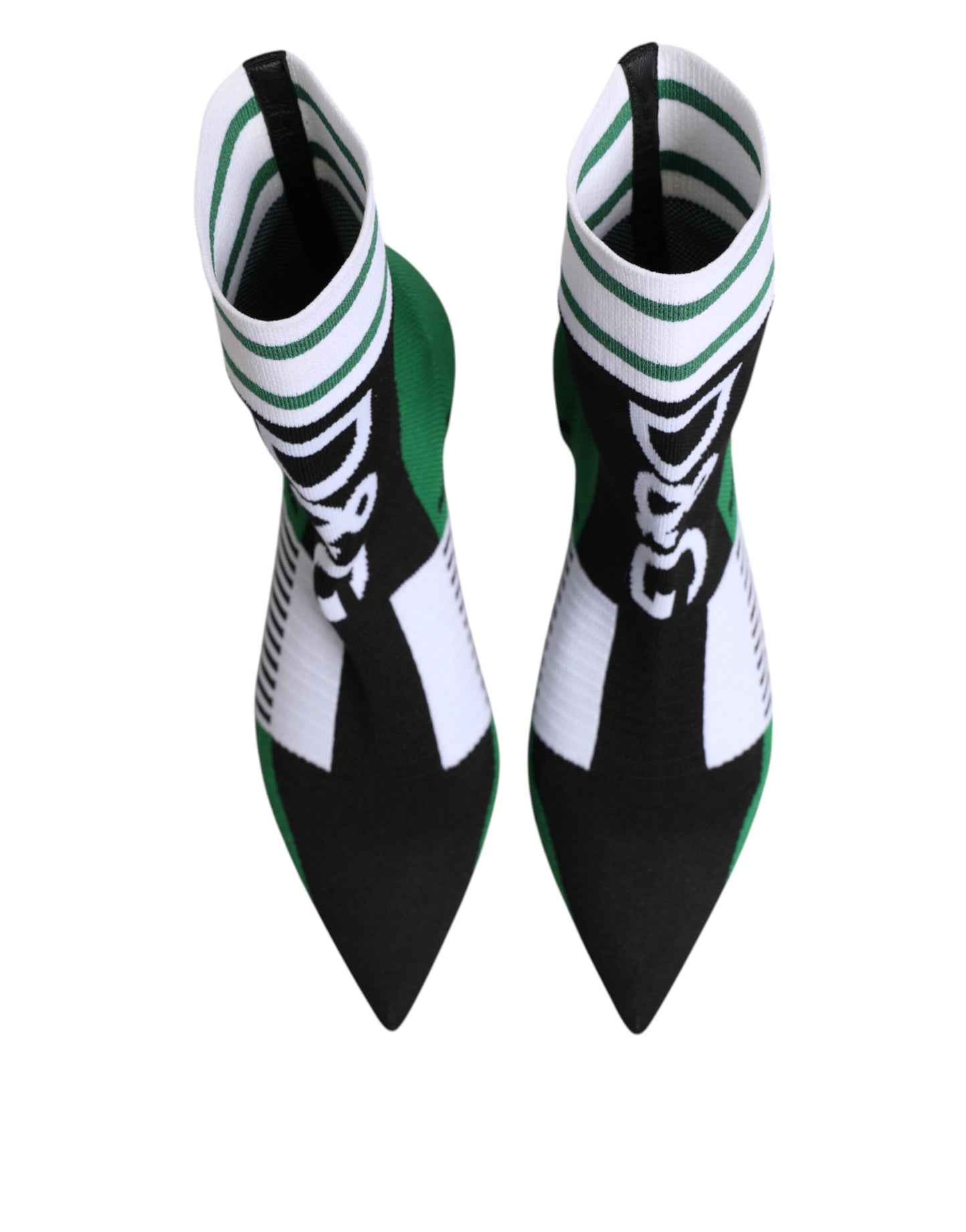 Dolce &amp; Gabbana Green Stretch Sock Style Ankle Boots Shoes