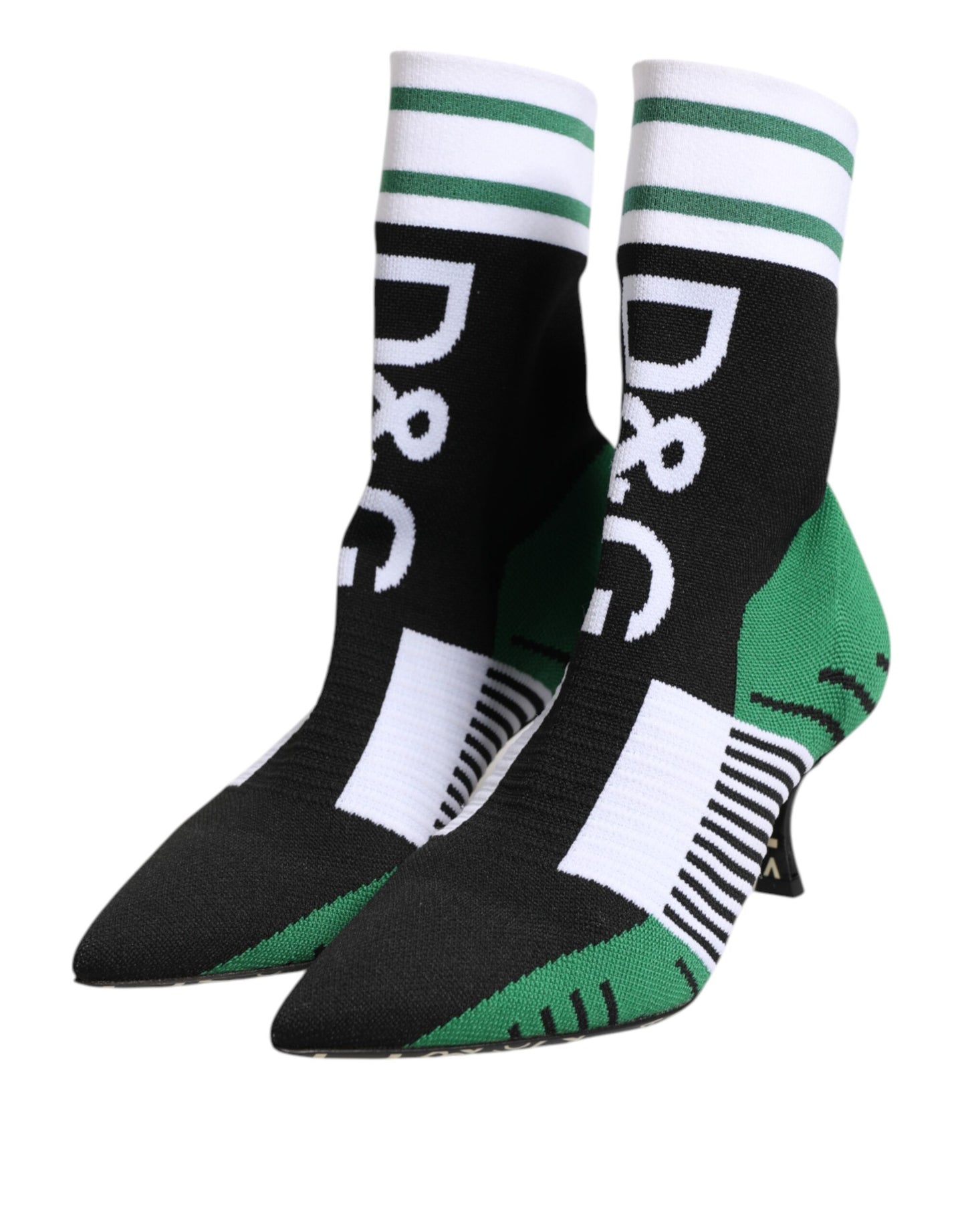 Dolce &amp; Gabbana Green Stretch Sock Style Ankle Boots Shoes