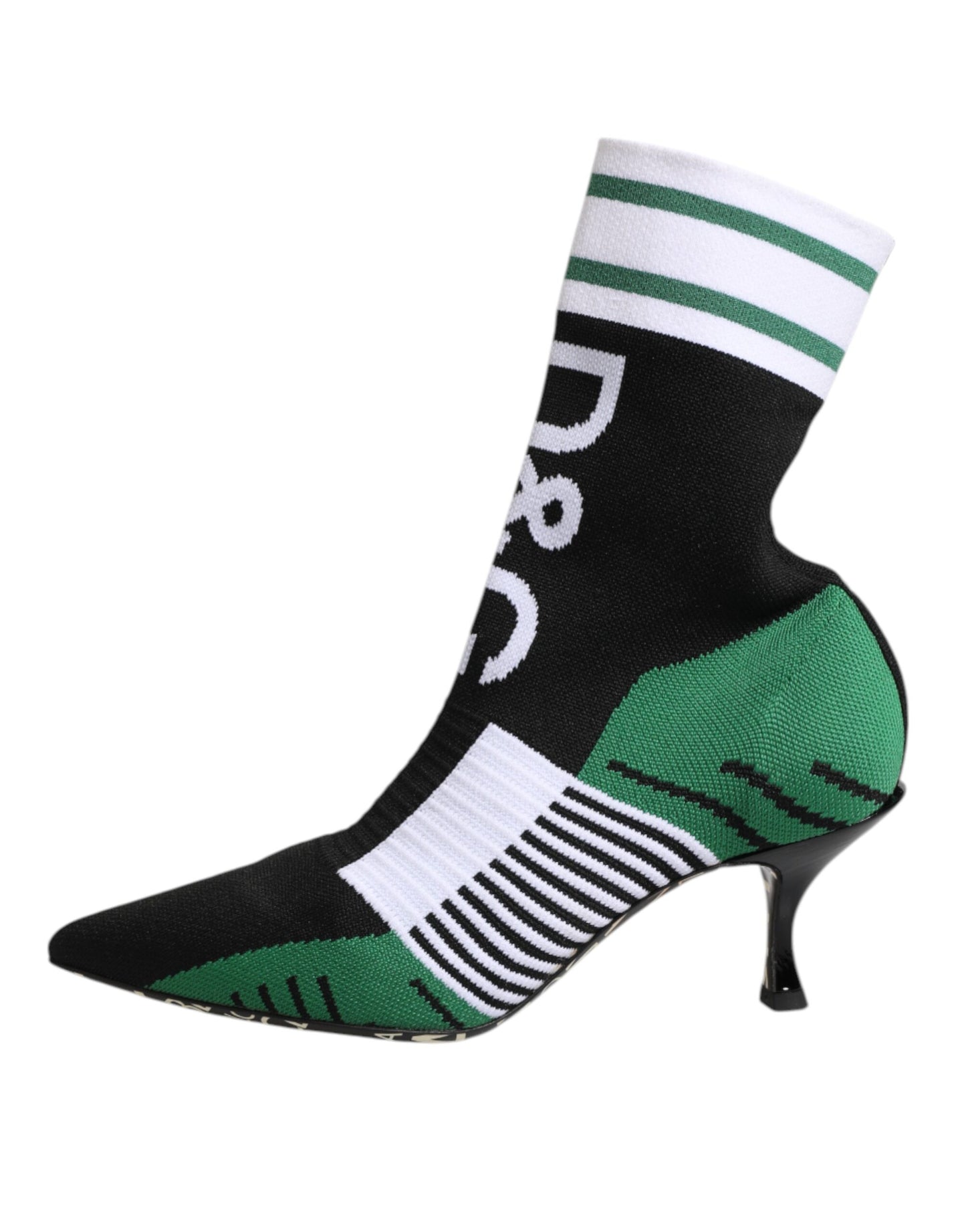 Dolce &amp; Gabbana Green Stretch Sock Style Ankle Boots Shoes