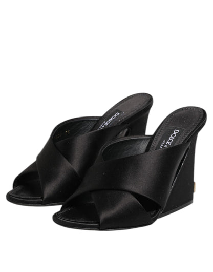 Dolce &amp; Gabbana Black Keira Baroque High Heel Sandals Shoes