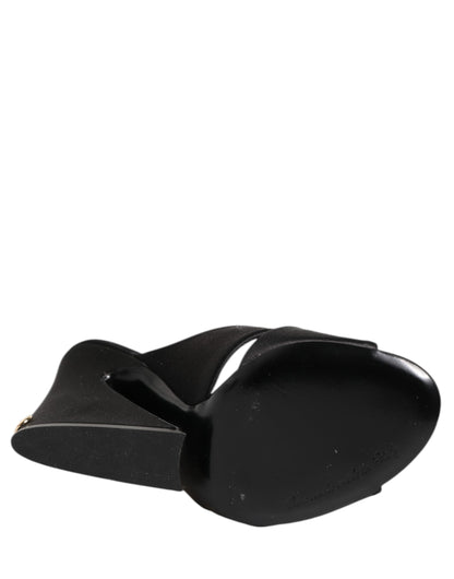 Dolce &amp; Gabbana Black Keira Baroque High Heel Sandals Shoes