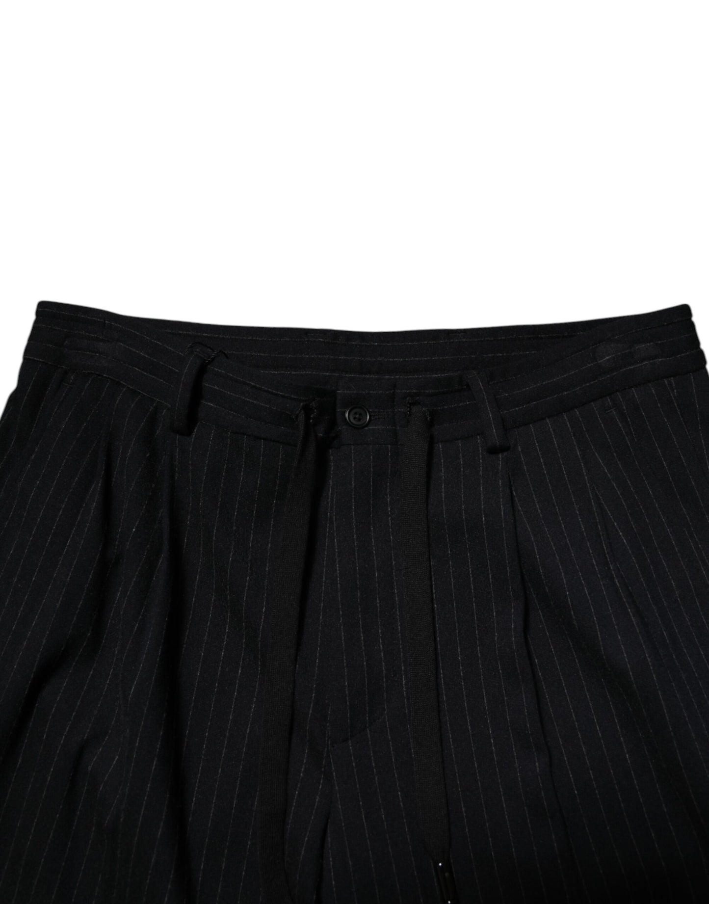 Dolce &amp; Gabbana Black Stripes Viscose Skinny Dress Men Pants