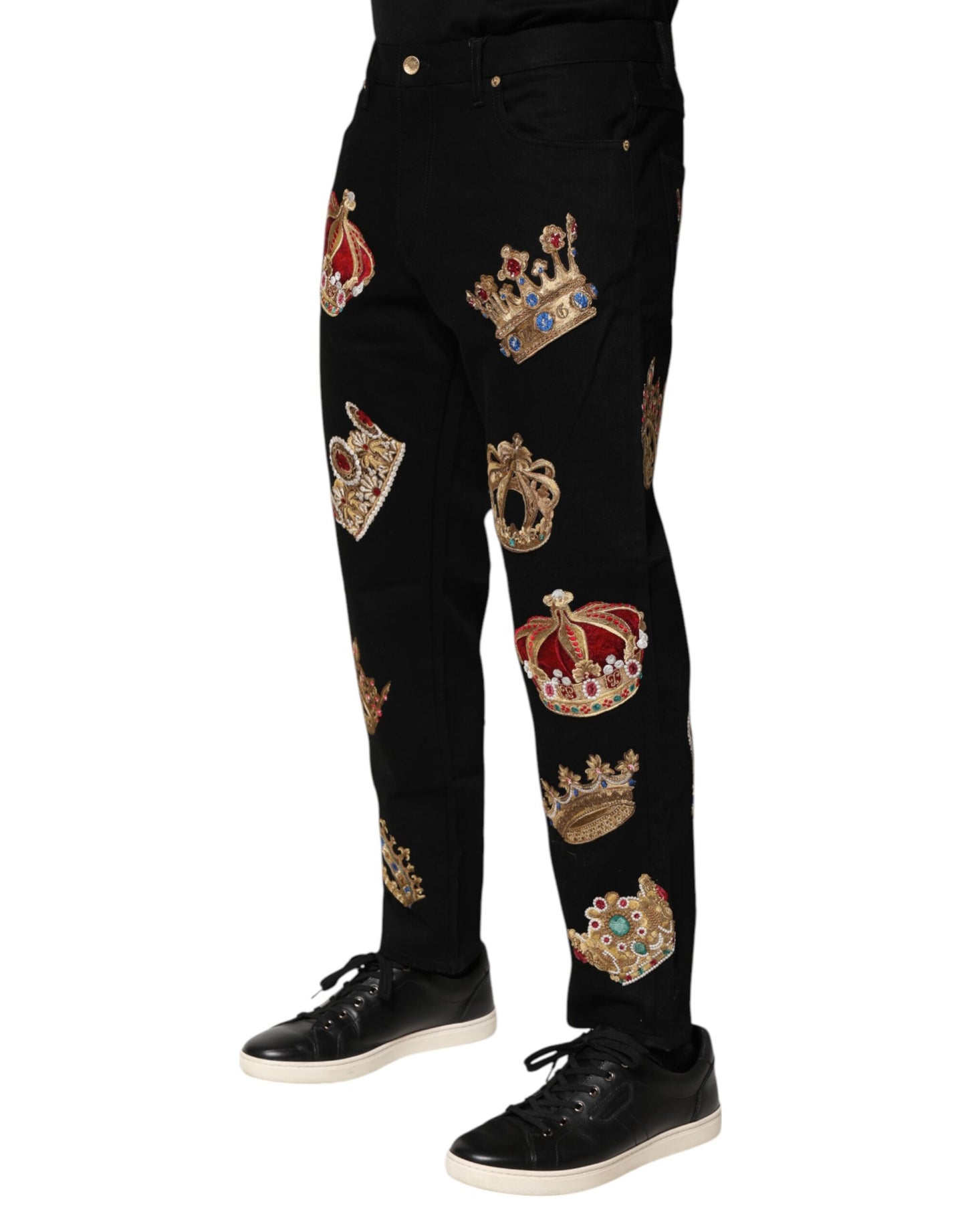 Dolce &amp; Gabbana Black Baroque Royal Men Dress Trouser Pants