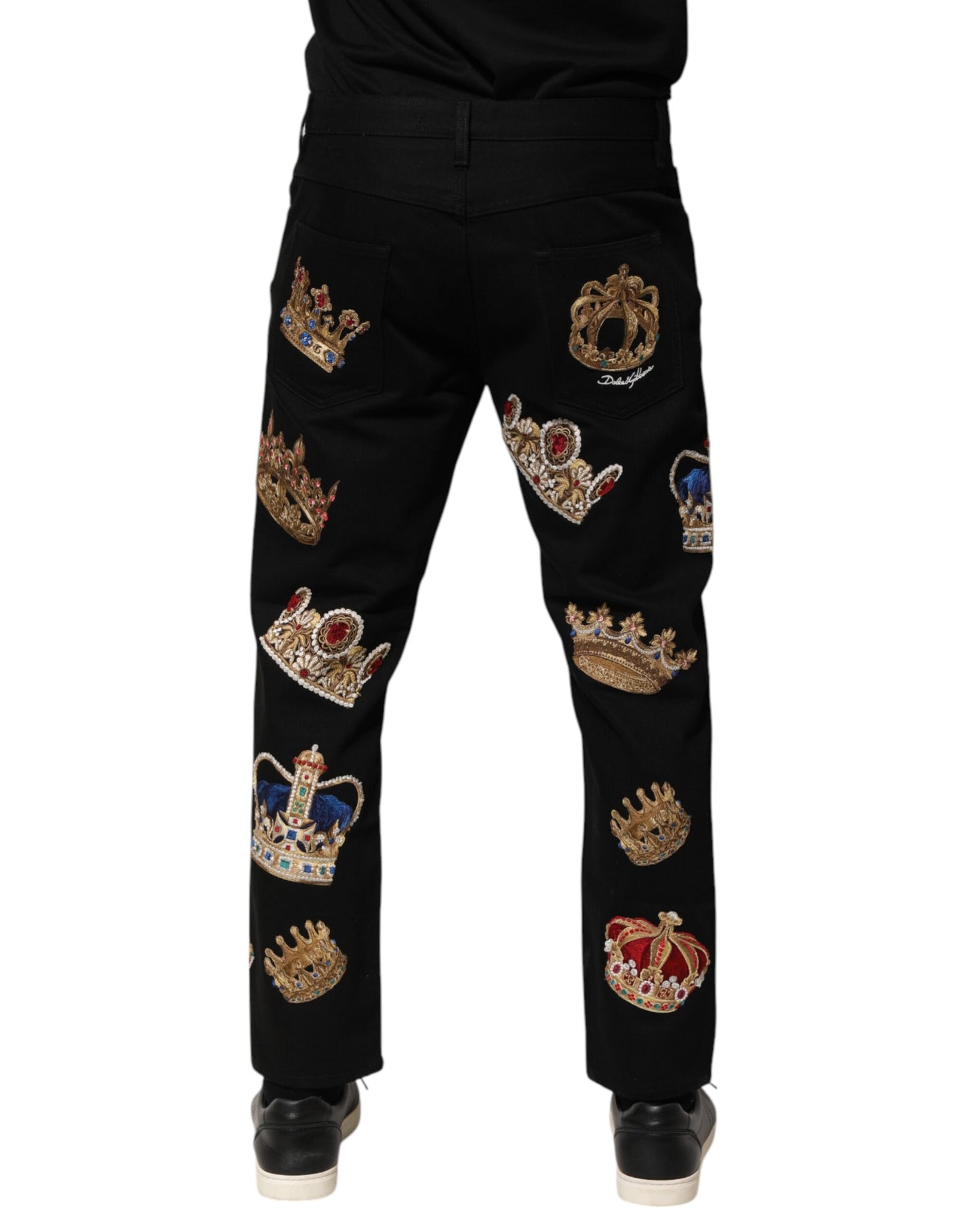 Dolce &amp; Gabbana Black Baroque Royal Men Dress Trouser Pants