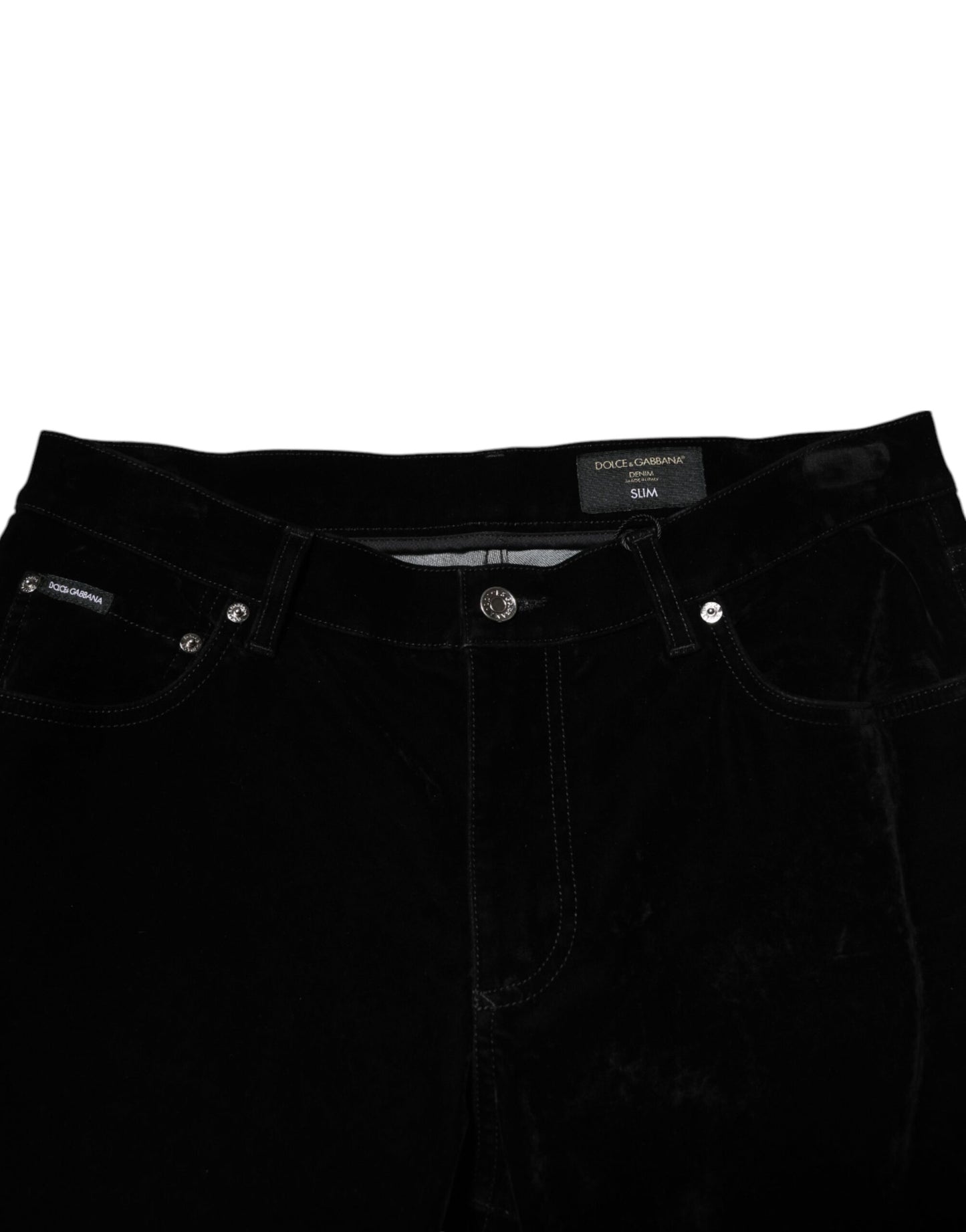 Dolce &amp; Gabbana Black Cotton Men Dress Formal Trouser Pants