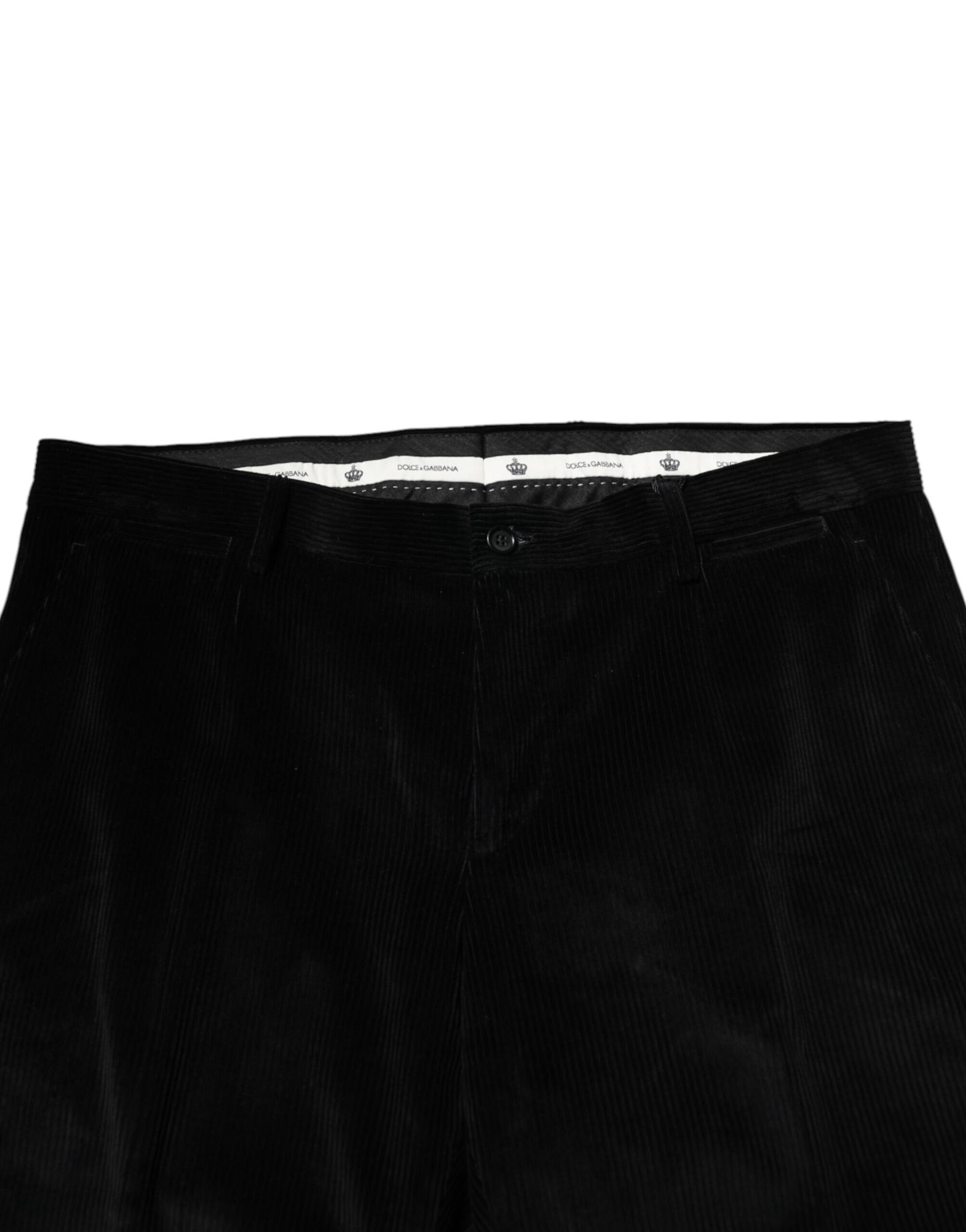 Dolce &amp; Gabbana Black Cotton Men Dress Formal Trouser Pants