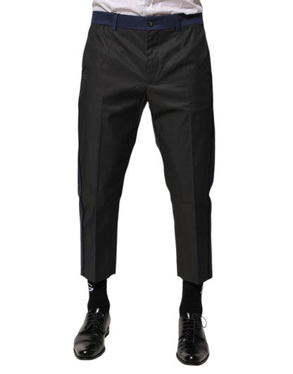 Dolce &amp; Gabbana Gray Blue Cotton 3/4 Chinos Crop Trouser Pants