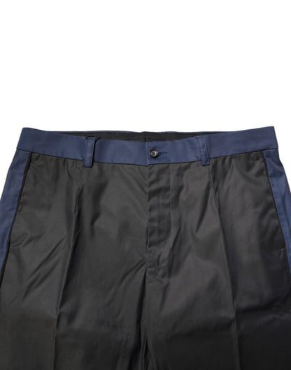 Dolce &amp; Gabbana Gray Blue Cotton 3/4 Chinos Crop Trouser Pants