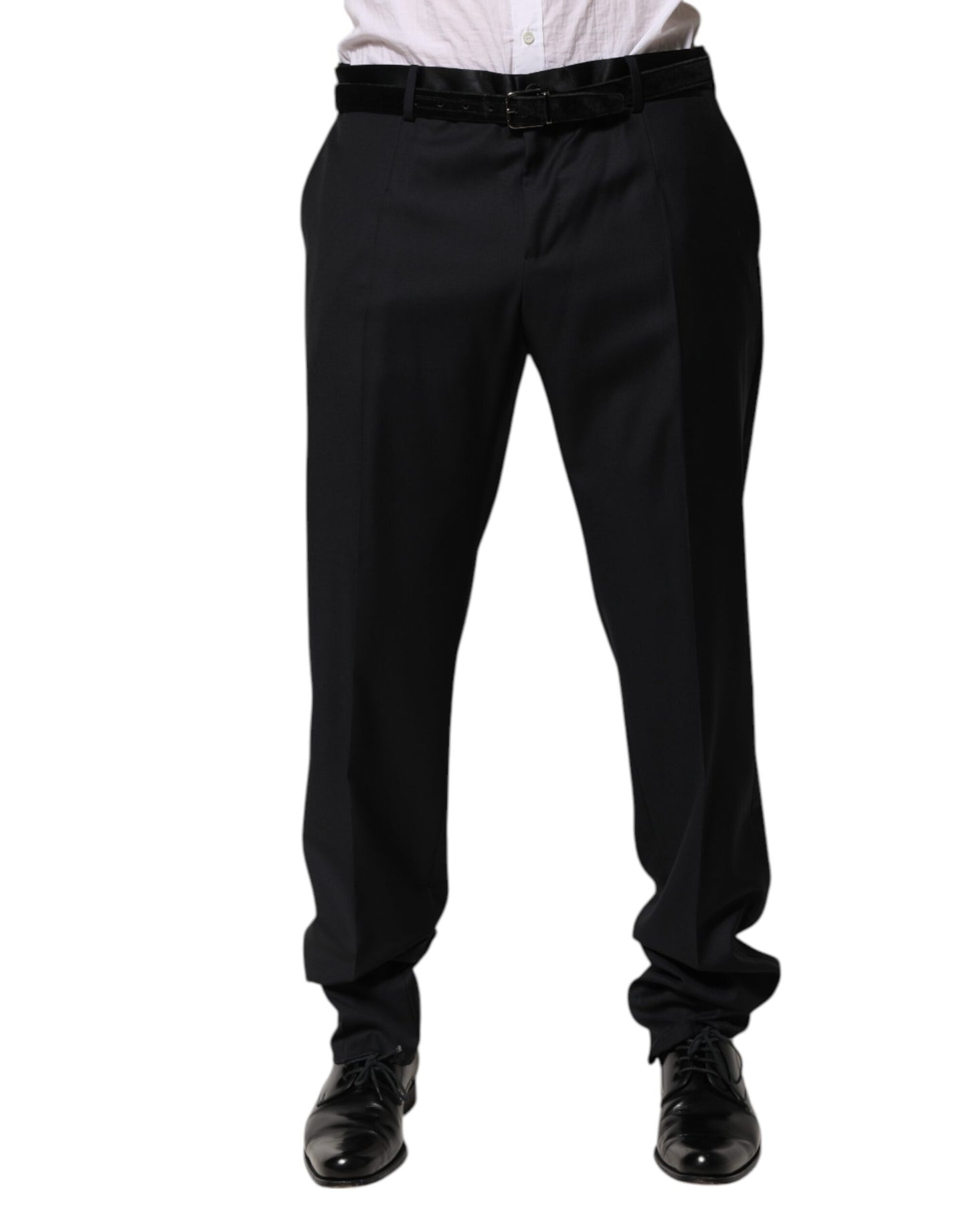 Dolce &amp; Gabbana Black Wool Men Formal Dress Trouser Pants