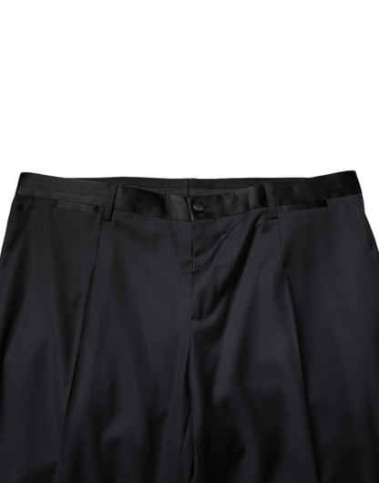 Dolce &amp; Gabbana Black Wool Men Formal Dress Trouser Pants