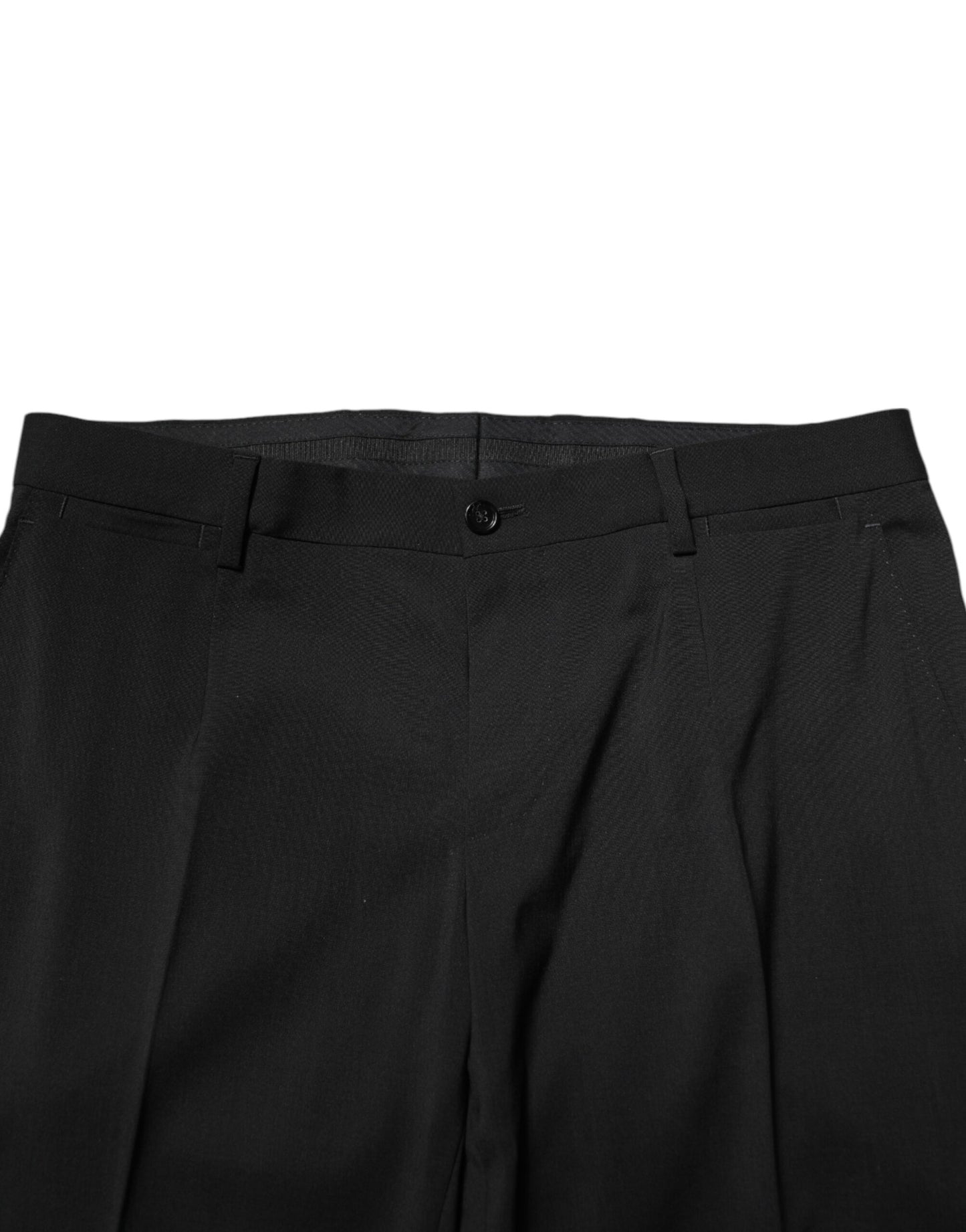 Dolce &amp; Gabbana Black Wool Tapered Formal Men Dress Pants