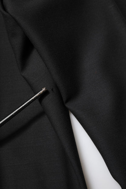 Dolce &amp; Gabbana Black Wool Tapered Formal Men Dress Pants