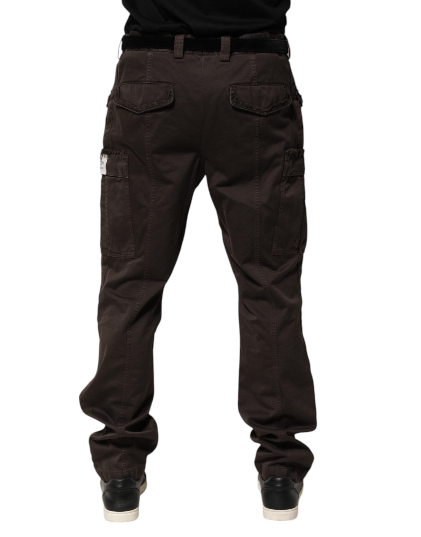 Dolce &amp; Gabbana Brown Cotton Stretch Cargo Men Trouser Pants
