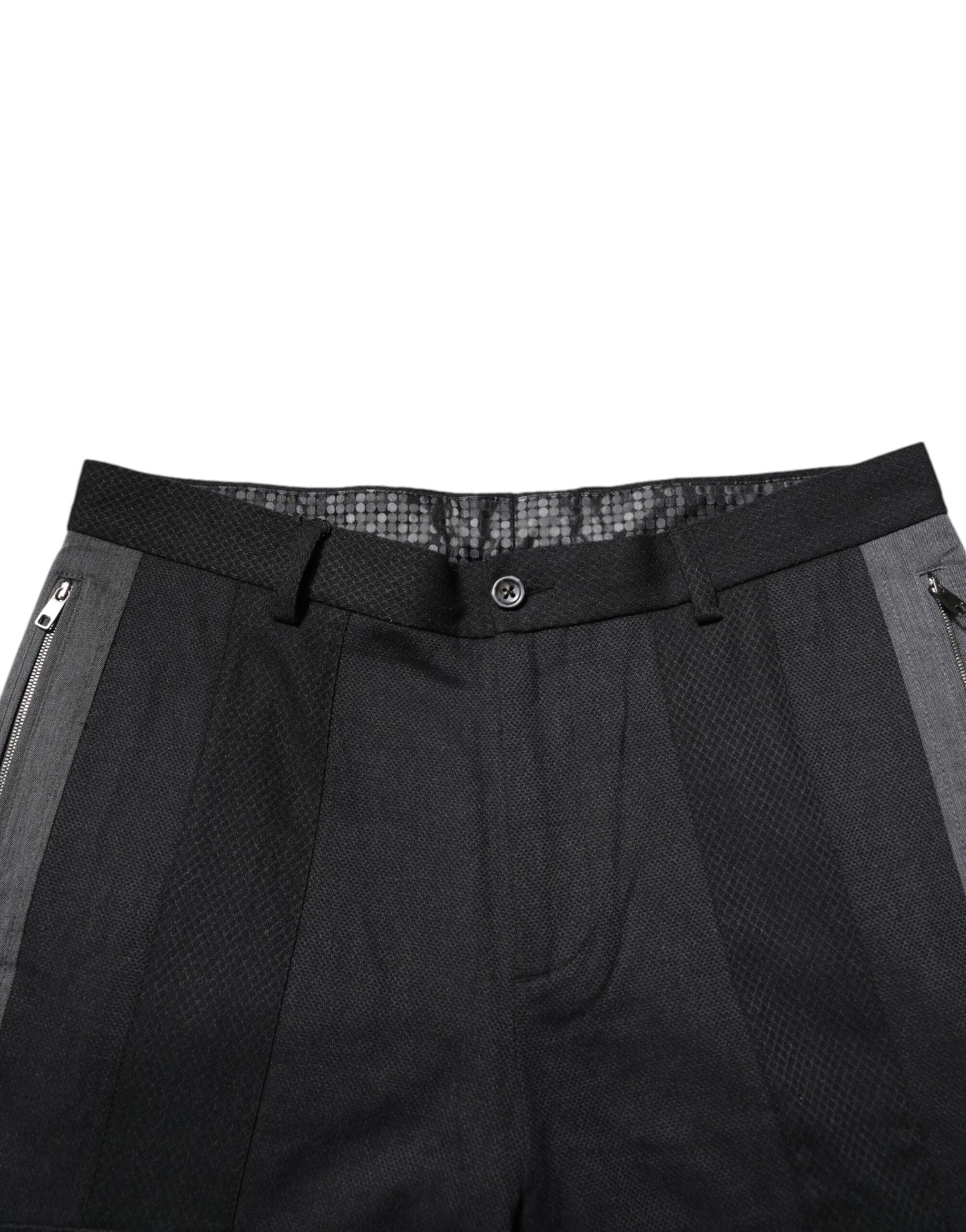 Dolce &amp; Gabbana Black Gray Cotton Dress Formal Trouser Pants