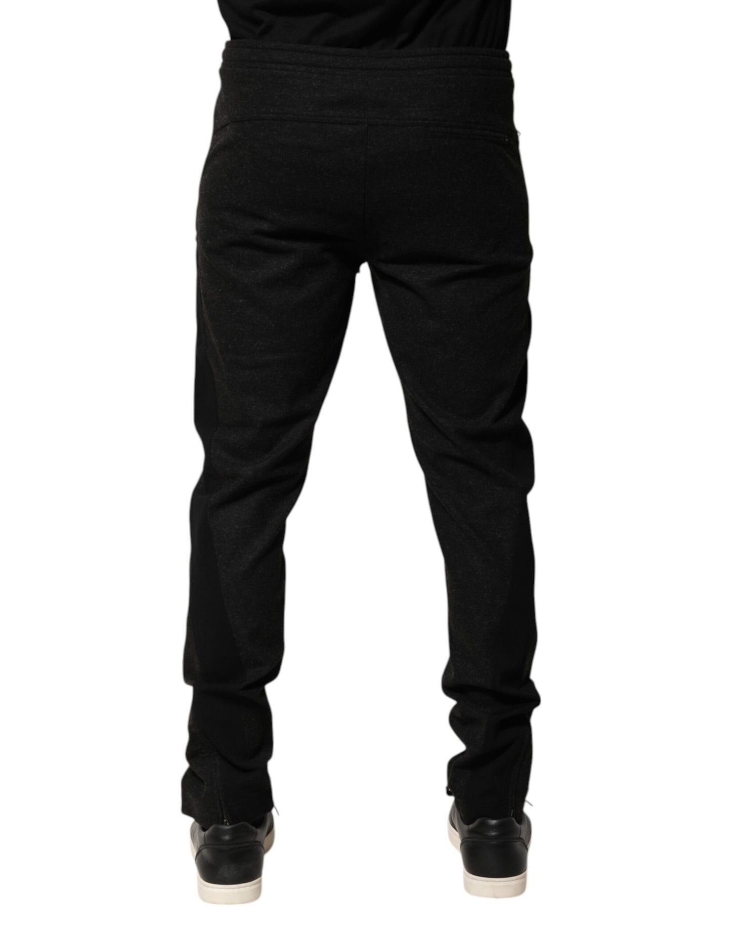 Dolce &amp; Gabbana Marl Black Wool Blend Jogger Sweatpants Pants