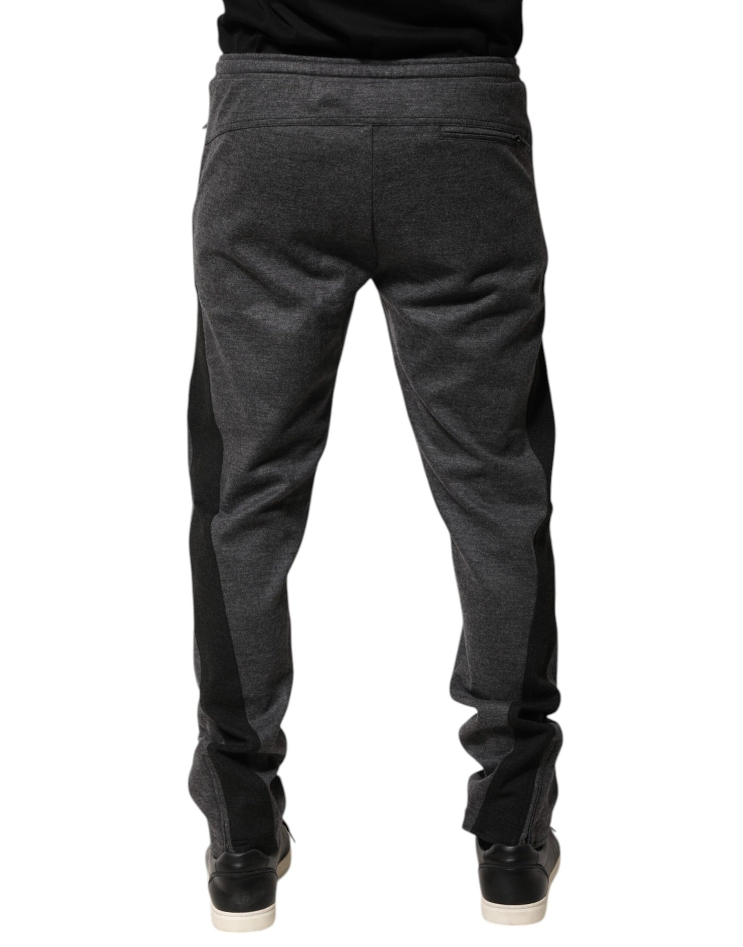 Dolce &amp; Gabbana Gray Black Wool Blend Jogger Sweatpants Pants
