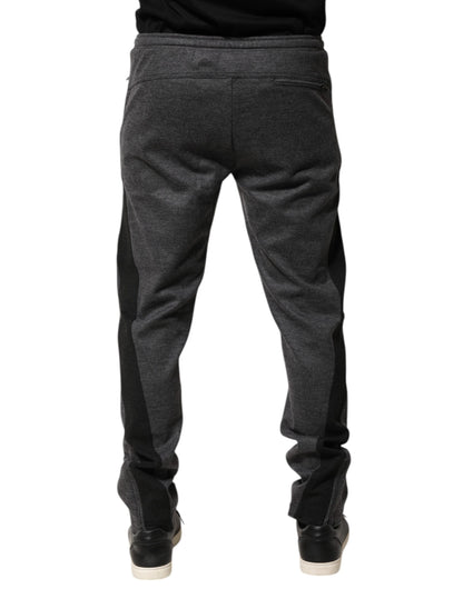 Dolce &amp; Gabbana Gray Black Wool Blend Jogger Sweatpants Pants