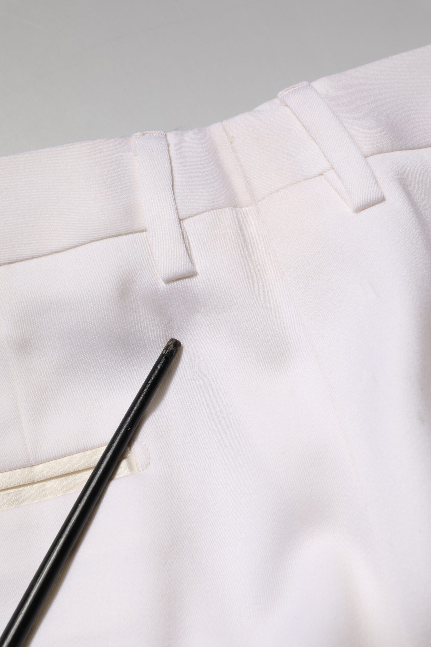 Dolce &amp; Gabbana White Polyester Tapered Formal Trouser Pants