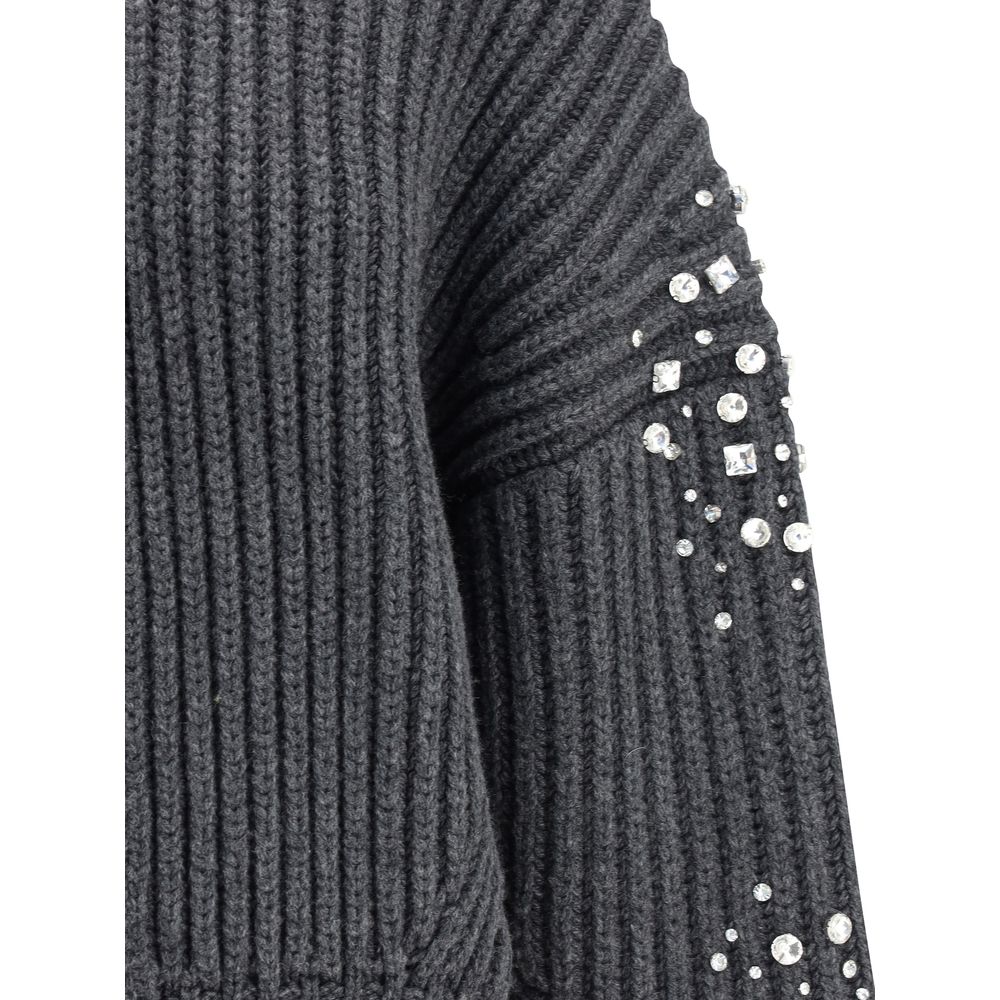 PINKO Rhinestones wool Cardigan by PINKO