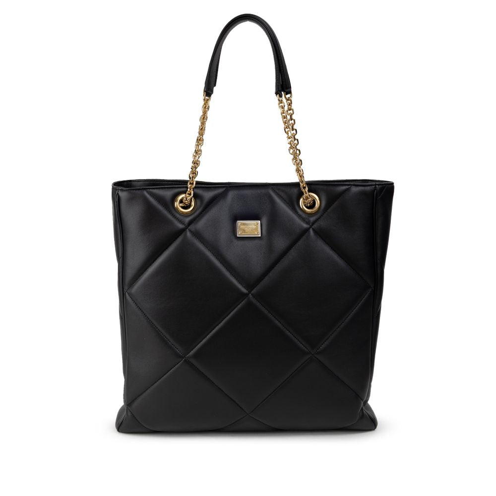 Dolce &amp; Gabbana Black Leather Tote Bag