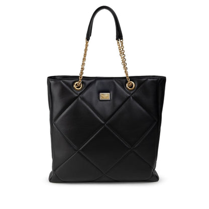 Dolce &amp; Gabbana Black Leather Tote Bag