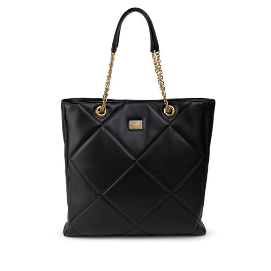 Dolce &amp; Gabbana Black Leather Tote Bag