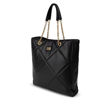 Dolce &amp; Gabbana Black Leather Tote Bag