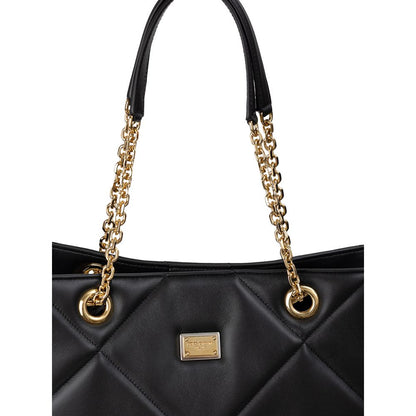 Dolce &amp; Gabbana Black Leather Tote Bag