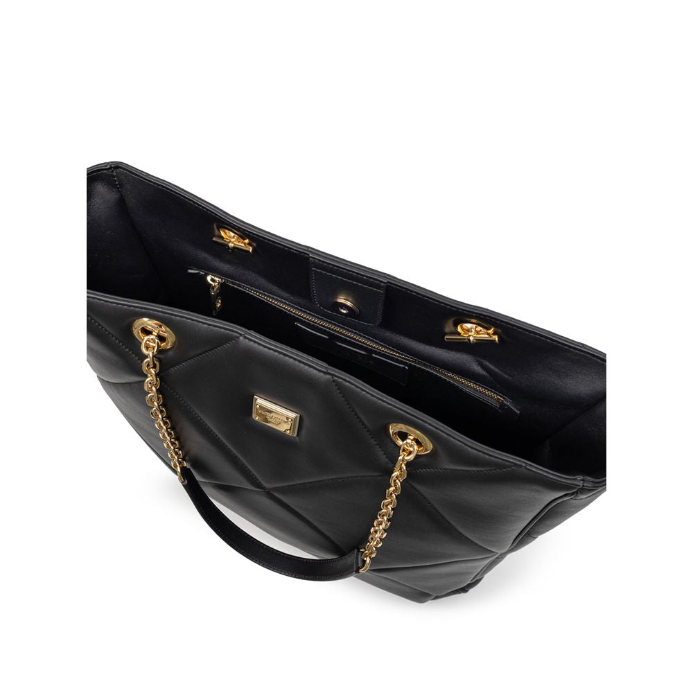 Dolce &amp; Gabbana Black Leather Tote Bag