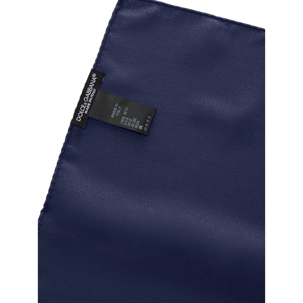 Dolce &amp; Gabbana Blue Silk Pocket Square