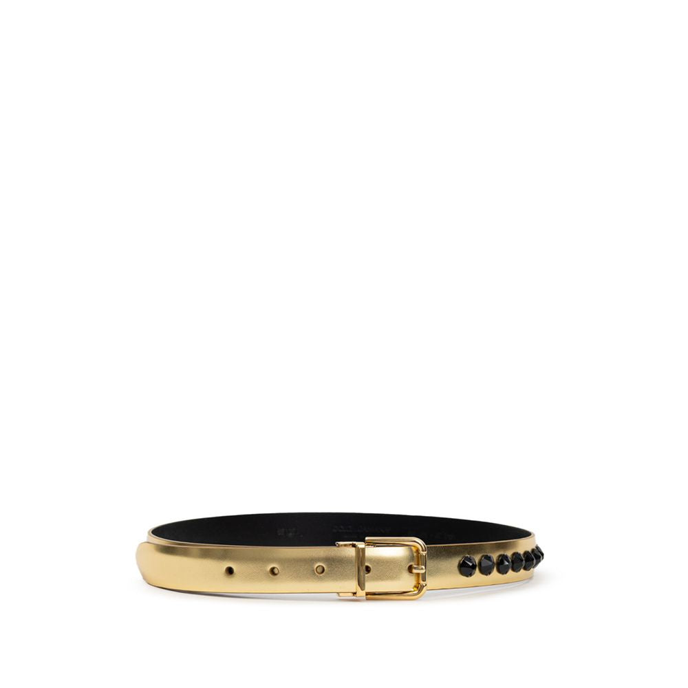 Dolce &amp; Gabbana Gold Leather Belt