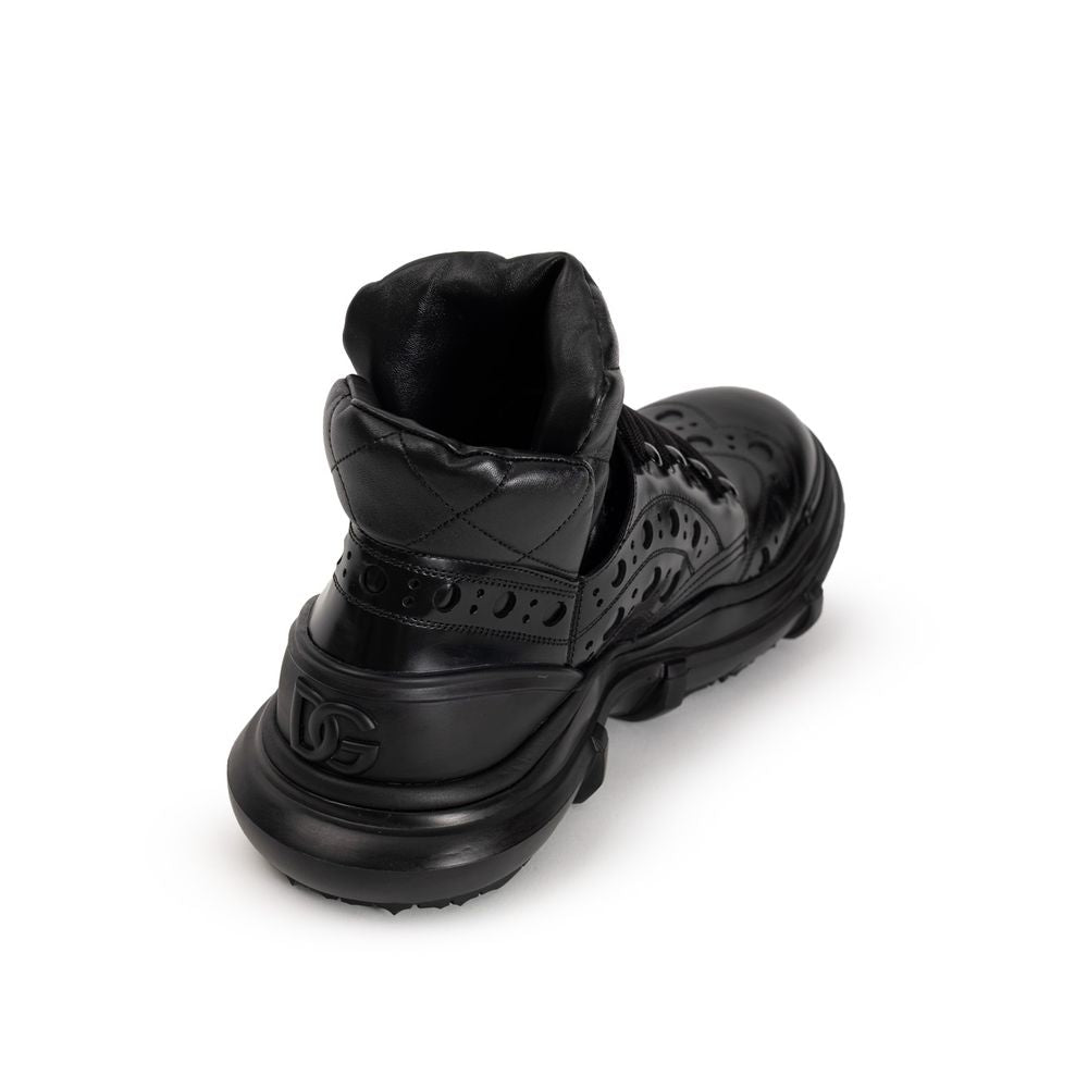 Dolce &amp; Gabbana Black Leather Oxfords And Derby