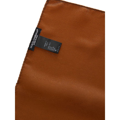 Dolce &amp; Gabbana Brown Silk Pocket Square