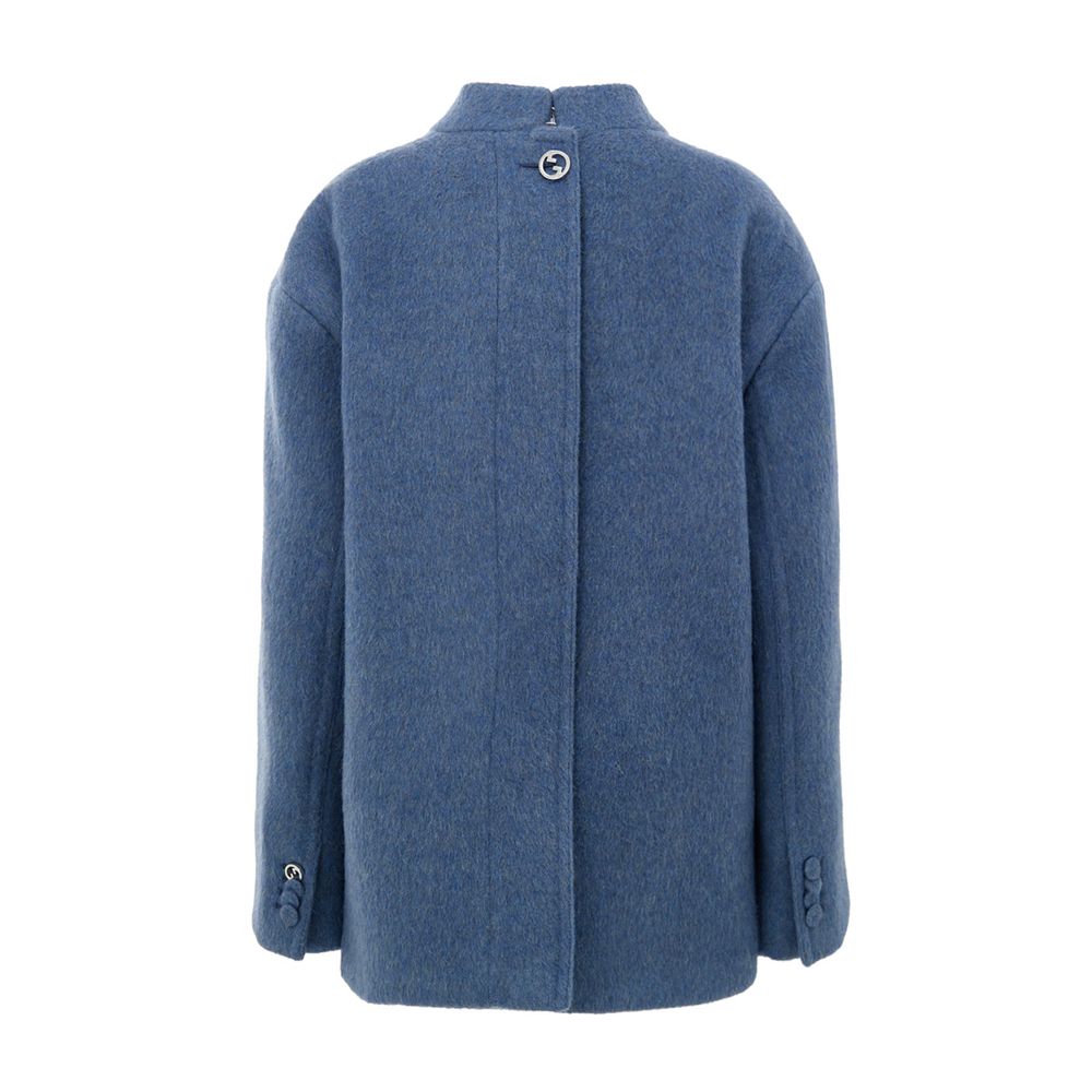 Gucci Light Blue Wool Jackets &amp; Coat