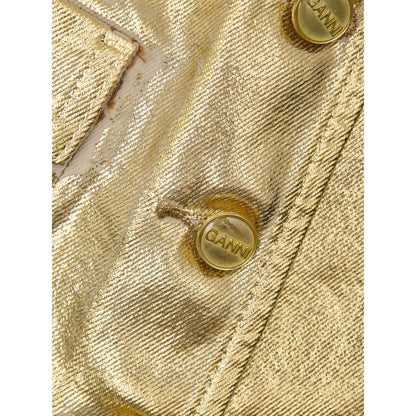 Ganni Gold Cotton Slevelless Jacket