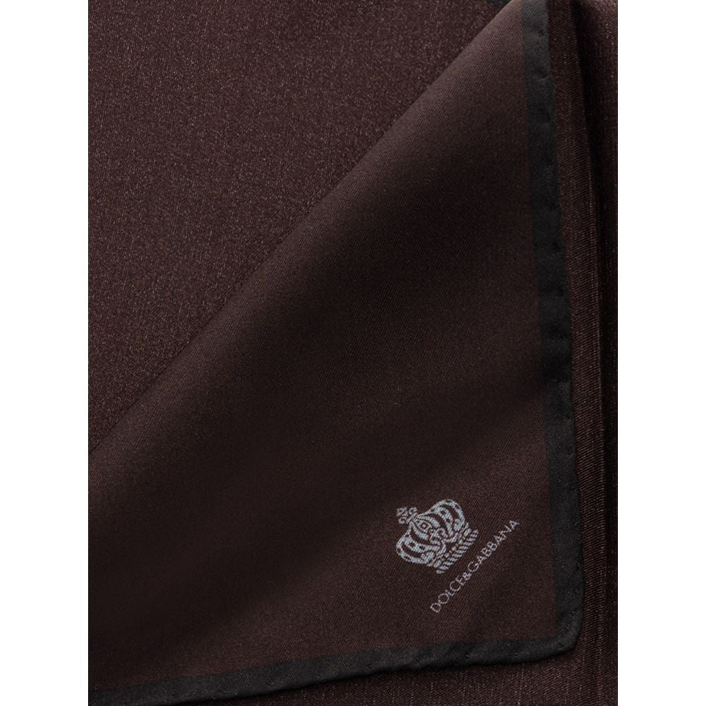 Dolce &amp; Gabbana Brown Silk Pocket Square