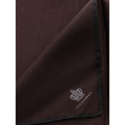 Dolce &amp; Gabbana Brown Silk Pocket Square