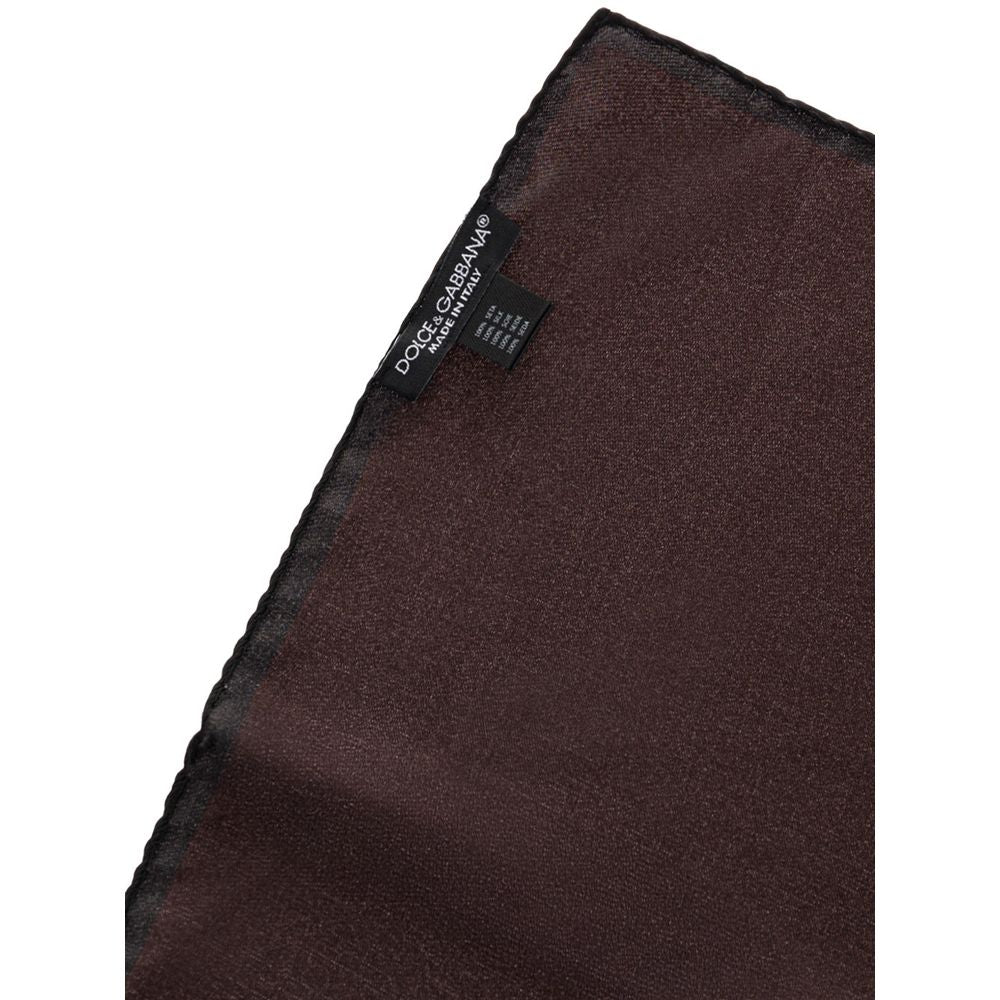 Dolce &amp; Gabbana Brown Silk Pocket Square