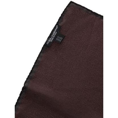 Dolce &amp; Gabbana Brown Silk Pocket Square